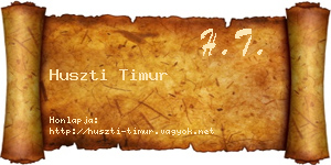 Huszti Timur névjegykártya